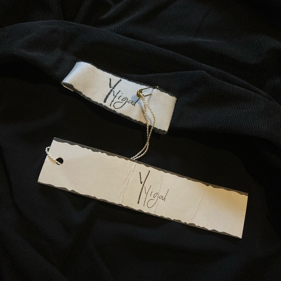 Yigal Azrouel Strapless Black MIDI Dress with beaded trim detail Size 5 NWT - Picture 5 of 7